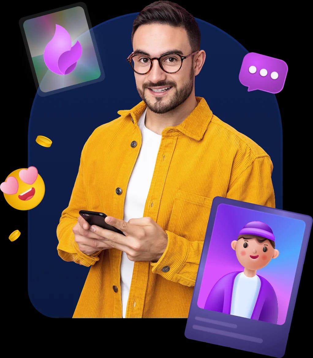Employee using the Flaree mobile app to send a recognition card